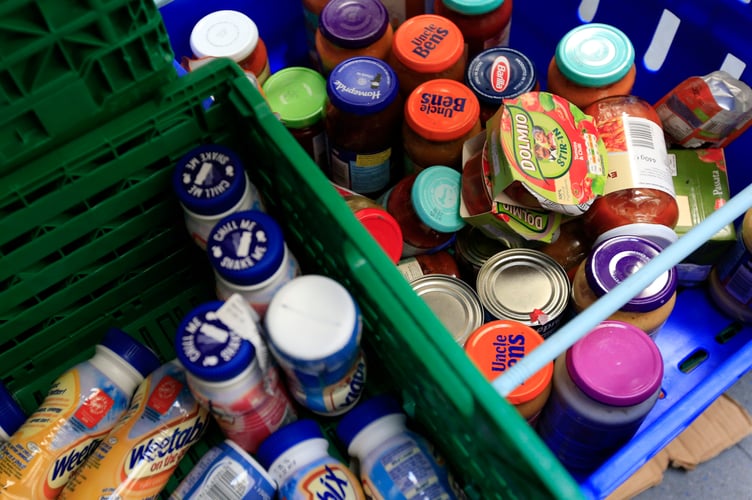 Stocks of food at the Trussell Trust Brent Foodbank, Neasden, London.