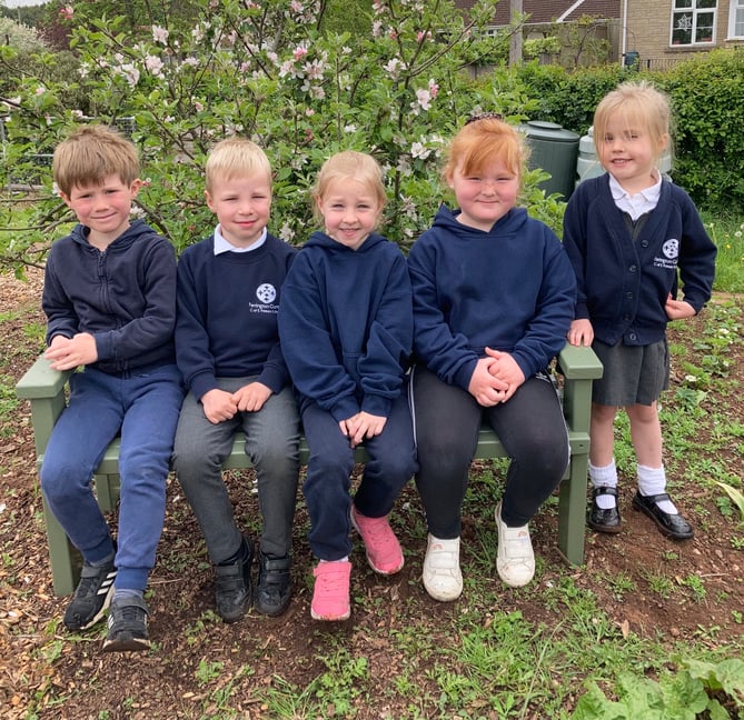 Farrington Gurney school welcome new book bench from Midsomer Norton ...