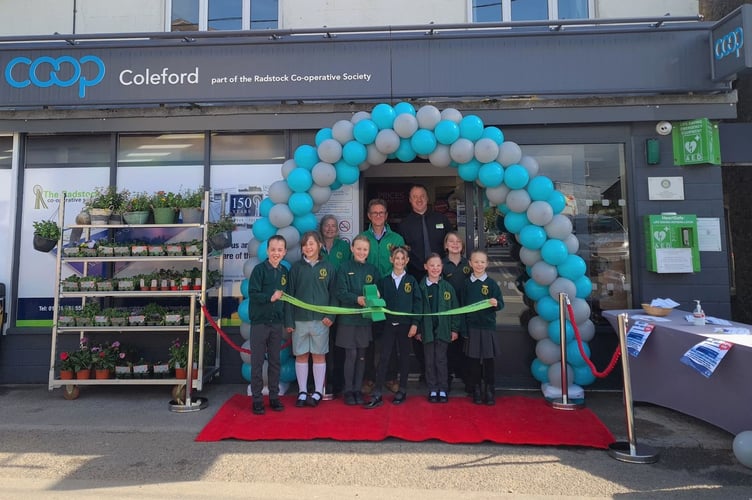 Bishop Henderson School pupils stood outside Coleford co-op. 