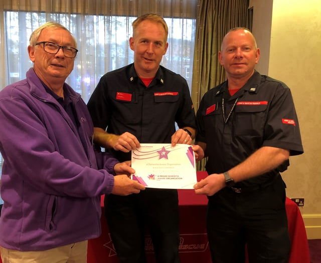 Avon Fire & Rescue Service awarded for dementia awareness by BRACE