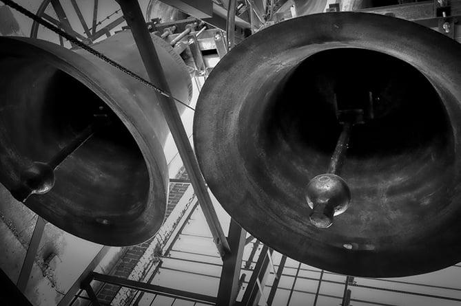 Church bells stock photo