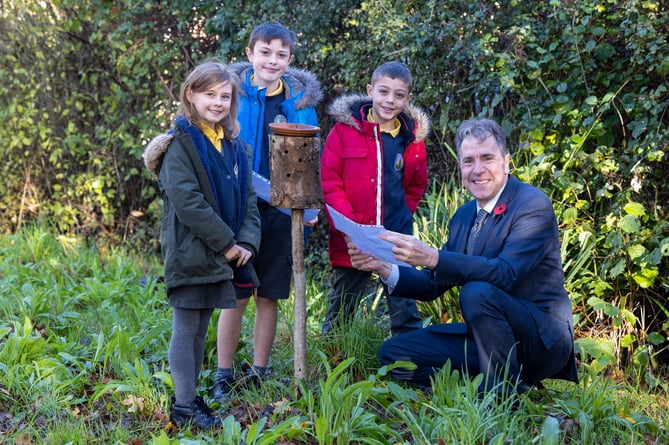 Metro Mayor Dan Norris at Wheatfield Primary School in Bradley Stoke,  one of the winners of the Mayor’s West of England Bee Bold Awards.