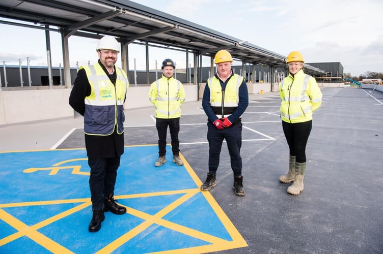 Councillor Kevin Guy, leader of Bath & North East Somerset Council; Gerard McNamee, project manager, Farrans; Glenn Gilmore, regional director, Farrans; Clare Taylor, contract manager at Farrans.

