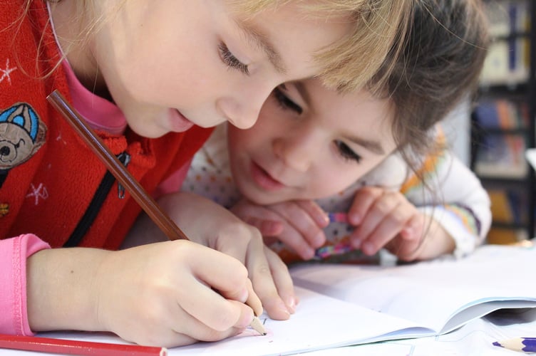 Young children at school. 