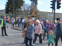 Sun shone on  successful Good  Friday walk and Service