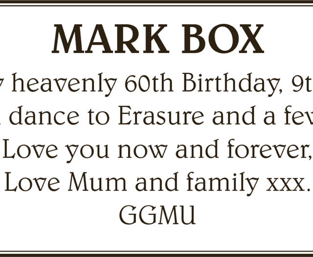 Remembering Mark Box on his 60th birthday