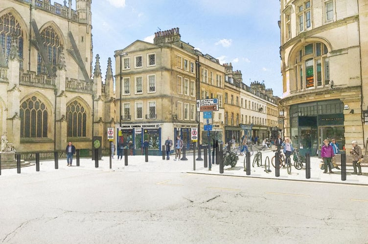 Artist's impression and a map showing the temporary diversion.  