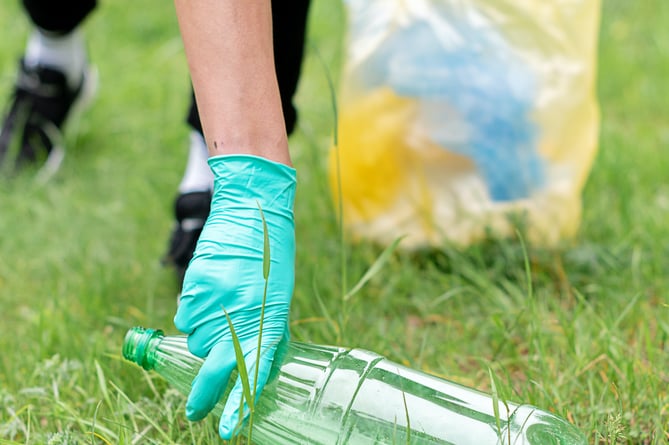 Litter picking. 