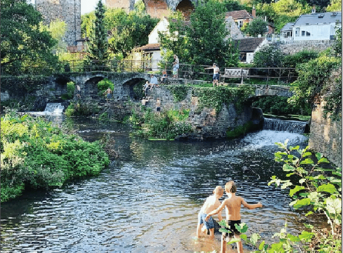 A popular spot for wild swimming  in Pensford on the River Chew.