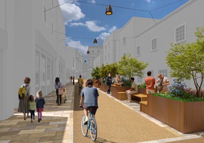 Artist_'s impression of enhancements on High Street in Shepton Mallet - Mendip District Council 