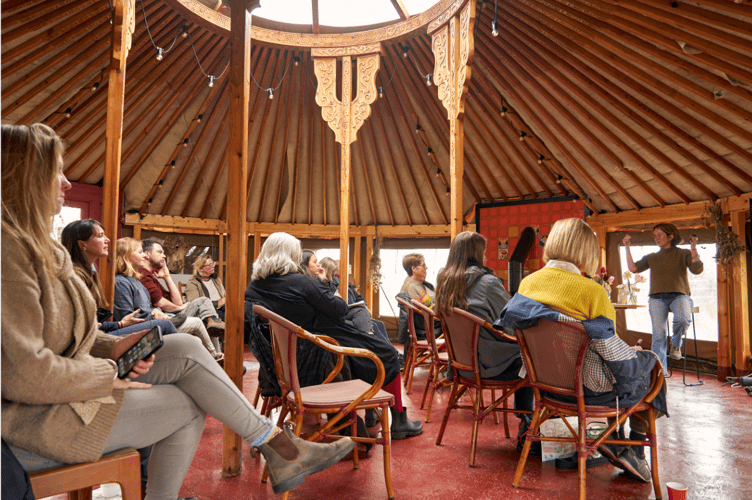 All sessions will be hosted in the meadow yurt. 