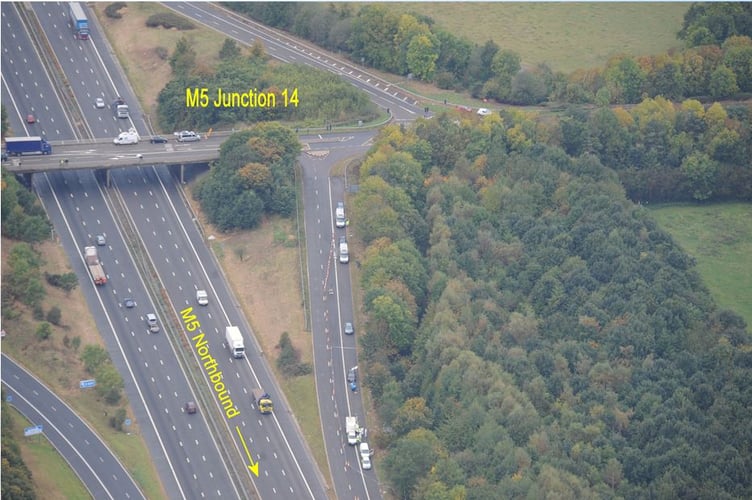 The M5 Northbound, where Melanie Hall's remains were found.