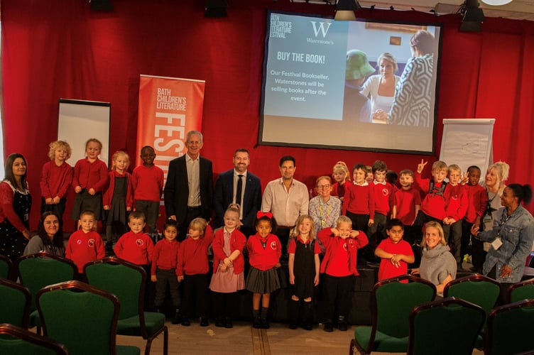 School children taking part in Literature Festival