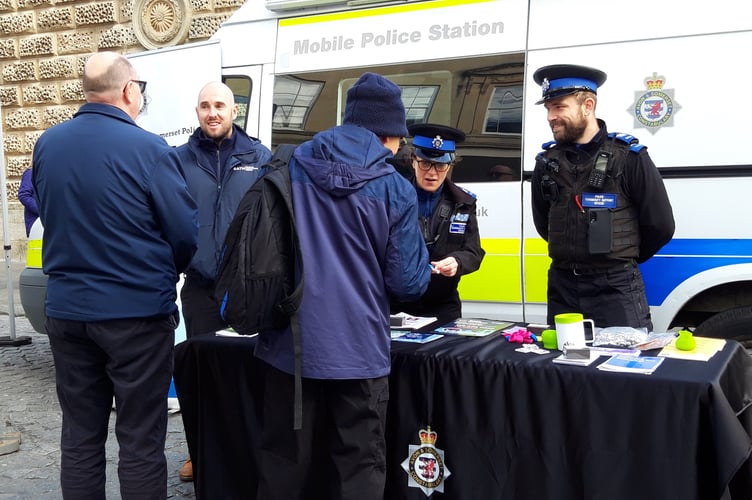 Members of the public talking with Nick, Ania and Andy