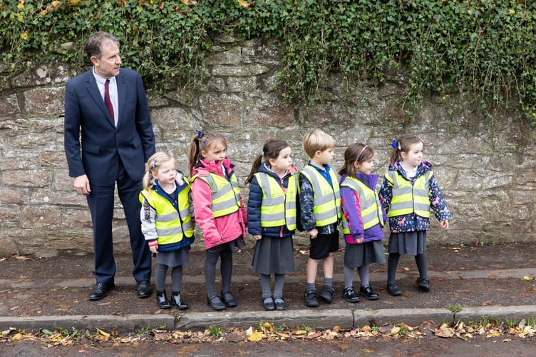 Dan Norris visited Chew Stoke Primary School to talk to them about road safety.