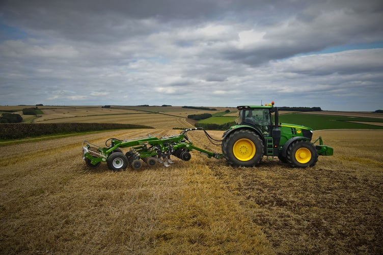 A multi till on a John Deere tractor