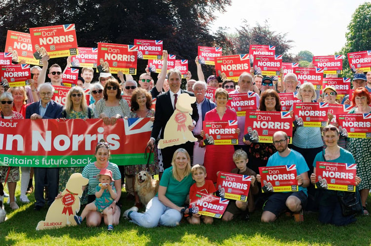 Dan Norris with supporters launching his general election campaign (Dan Norris)