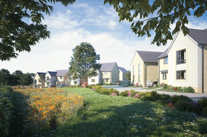 Artist's impression of planned development of 58 homes at Underhill Farm in Midsomer Norton (Curo Enterprise Ltd)