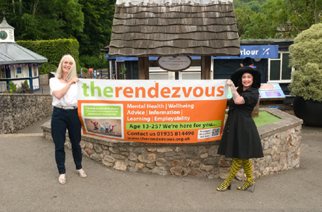 Fiona Franklin, The Rendezvous’ Community Fundraising Manager and Ellen Ramsey, spokesperson for Wookey Hole at the wishing well, at Wookey Hole.