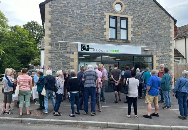 Long queues formed when the new grocery shop opened in Chew Magna