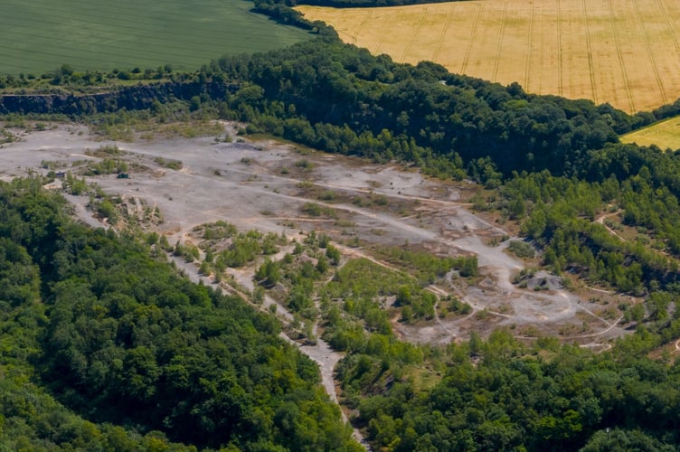 Aerial view of Westdown Quarry (Heidelberg Materials UK)