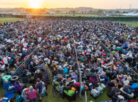 Pictures show scale of queues on opening day of Glastonbury Festival