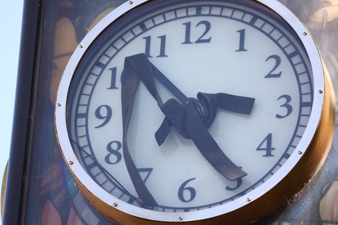 A town clock with 'wonky' hands has left residents scratching their heads