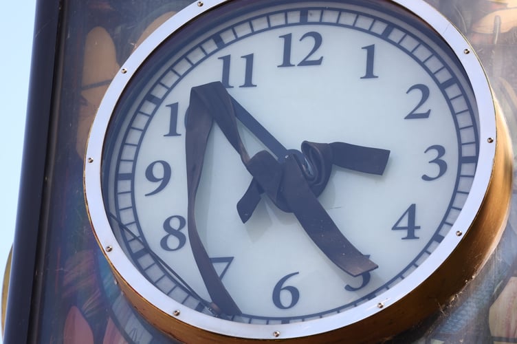 A town clock with 'wonky' hands has left residents scratching their heads