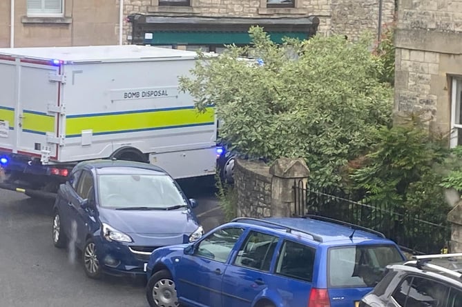 A bomb disposal unit in Timsbury this morning (July 16)