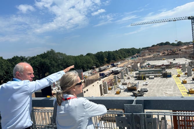 David Lees and Wera Hobhouse survey the site of the airport’s new transport interchange