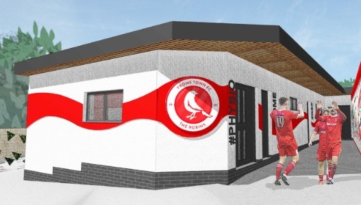 Artist's impression of new changing rooms at Frome Town FC