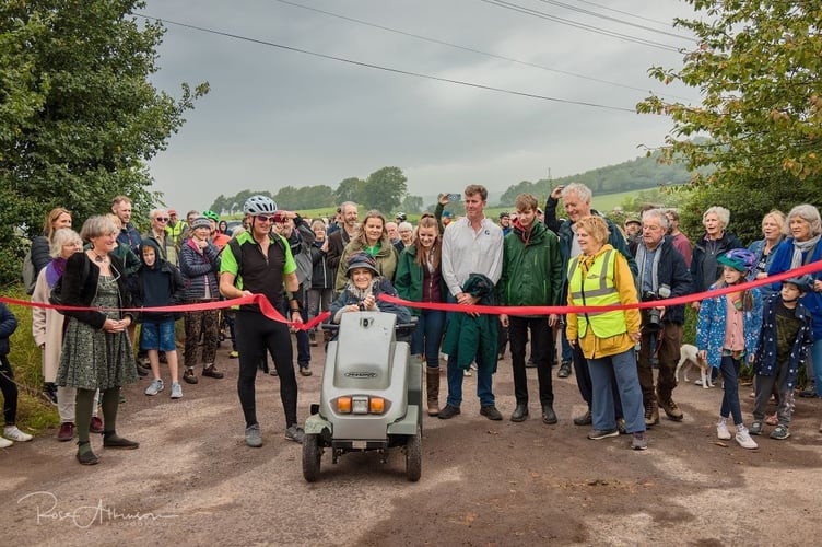 Ribbon-cutting ceremony at the new multi-user path in Easton (Photo: Rose Atkinson)