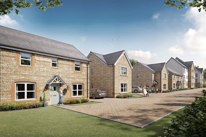 Artist's impression of 180 homes on the A367 Fosseway South in Midsomer Norton (Image: Urban Design Box)