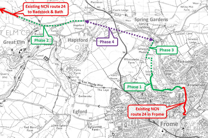 Map of the Frome Missing Links (northern links) 