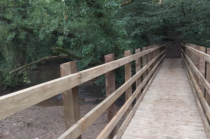 New footbridge connecting Waterside Valley and Haydon Batch, completed over the summer.