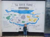 Mural showing water cycle and River Frome links brightens vacant shop