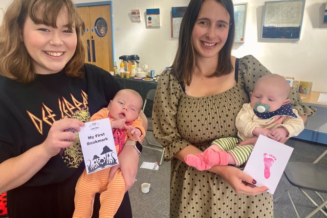 New babies with their mothers at the special baby morning at Bath Central Library
