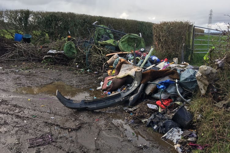 Fly-tipping on Dark Lane near Shepton Mallet (Picture: Mendip District Council)