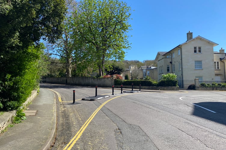 The bollards at the end of Sydney Road in Bath