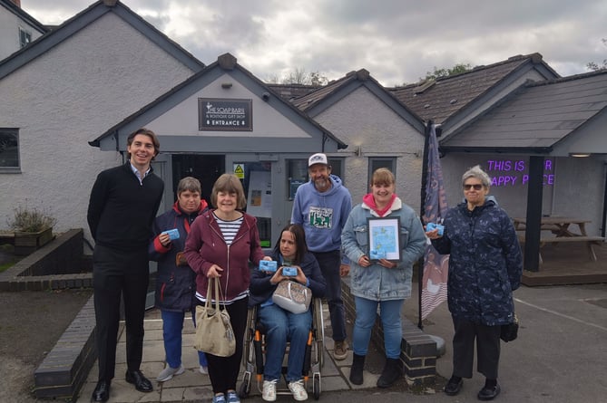 Photo Caption: SWALLOW members at the Somerset Toiletry Company with the new soap bars