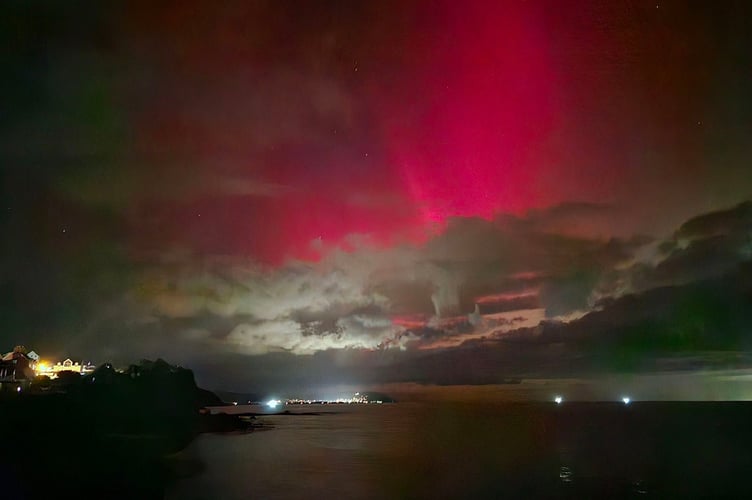 The aurora captured in Watchet (Photo: Leanne Reuben)