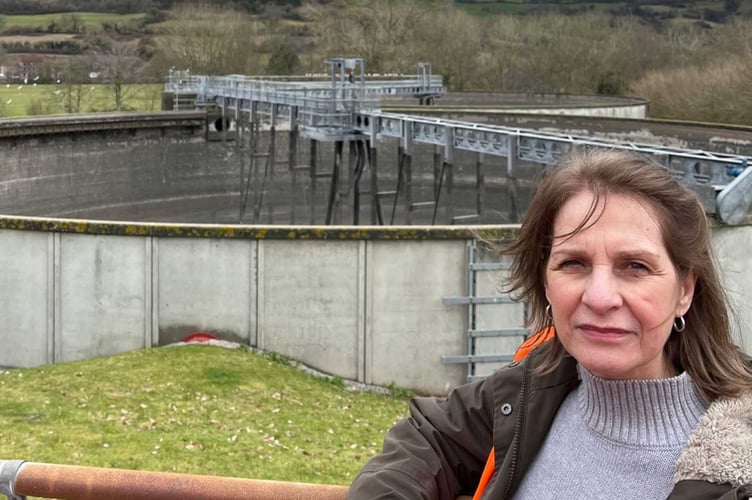 Wera Hobhouse MP at a Sewage Plant. 