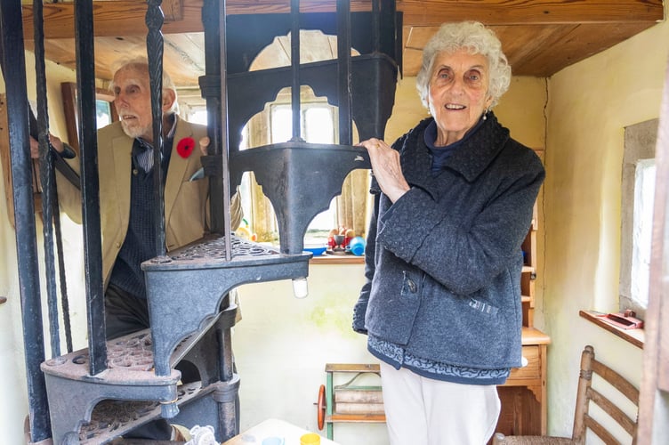 Angel Bunting inside Ruthâs Cottage. Release date November 25 2024. A couple who bought a cottage for Â£1K have turned it into the ultimate playground for their grandkids - including three life-size playhouses. Alban, 86, and Angela Bunting, 82, moved from Hertfordshire to Binegar in Somerset in 1964 - after buying the 17th Century derelict property for Â£1,250.  The pair moved their lives from Hertfordshire to the small village and Alban skillfully renovated the falling down home - now called Spindle Cottage. But when Alban was told him and his wife were going to be grandparents he decided to design and build three playhouses for their much-loved grandchildren.  The first creation was a cottage in Gothic style built for Ruth in 2002 - with a spiral black staircase inside.