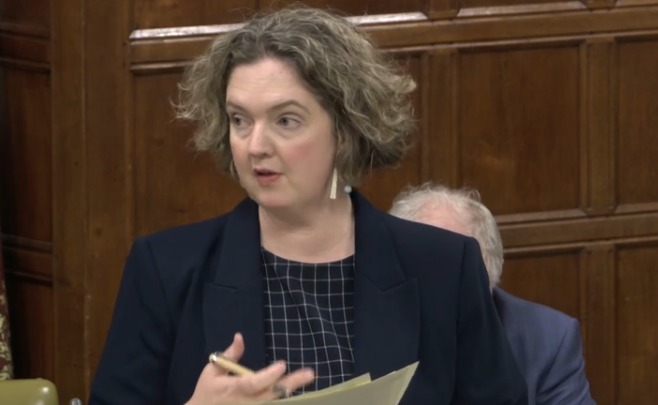 Frome and East Somerset MP Anna Sabine speaking in Westminster Hall on December 11, 2024 (Photo: Houses of Parliament)