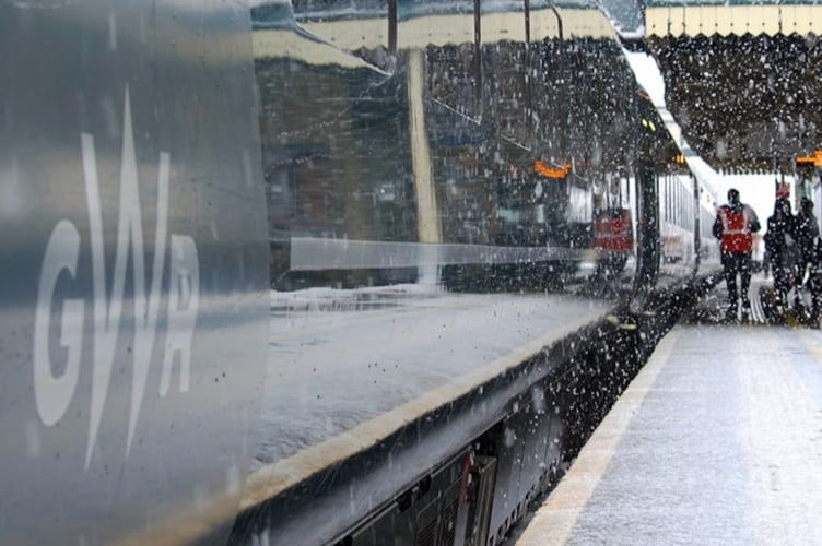 GWR train in the snow