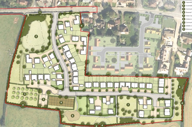 Plans for 66 homes on the B3139 Broadway in Chilcompton