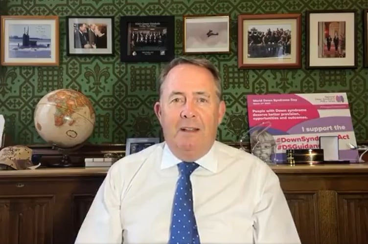 Liam Fox in a video message filmed as he packs up his Westminster office.