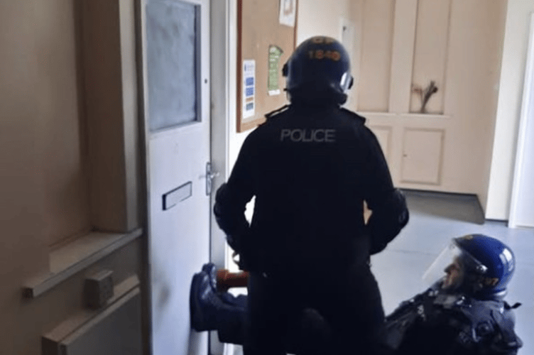 Police seized suspected cannabis in a drug raid in Writhlington.