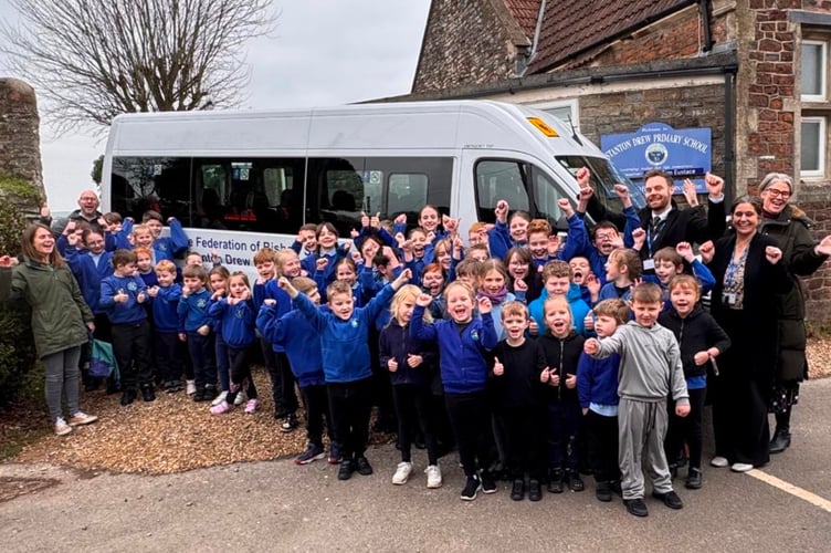 Pupils, staff and governors at Stanton Drew Primary School