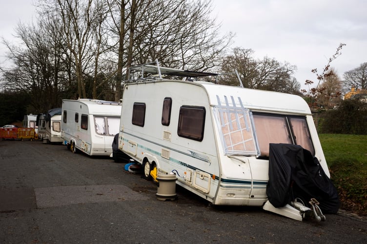 General views of caravans at Clifton Downs in Bristol. February 17 2025. Police in Britain's 'van dweller capital' are investigating after a caravan was deliberately burned down. The blaze saw a caravan near Clifton Downs in Bristol destroyed - amid ongoing issues with locals. Hundreds of people in Bristol live in roadside vans and caravans -  amid soaring rent prices. One caravan which was part of a series along Clifton Downs has now been been burned out - with the police investigating. An Avon Fire Service spokesperson said it was called at 11.24pm on Thursday, February 13, to  caravan on fire on Saville Road.  They said: âFirefighters used hoses, reels and water jets to put out the fire. Two firefighters wore breathing apparatus. 